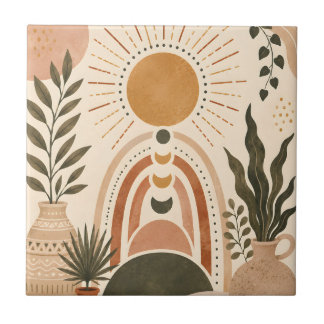 Carreau Art botanique et soleil bohème