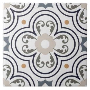 Carreau Art botanique méditerranéen ornemental italien