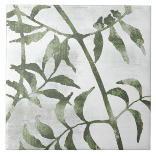 Carreau Art botanique peintre vert olive sauge 08