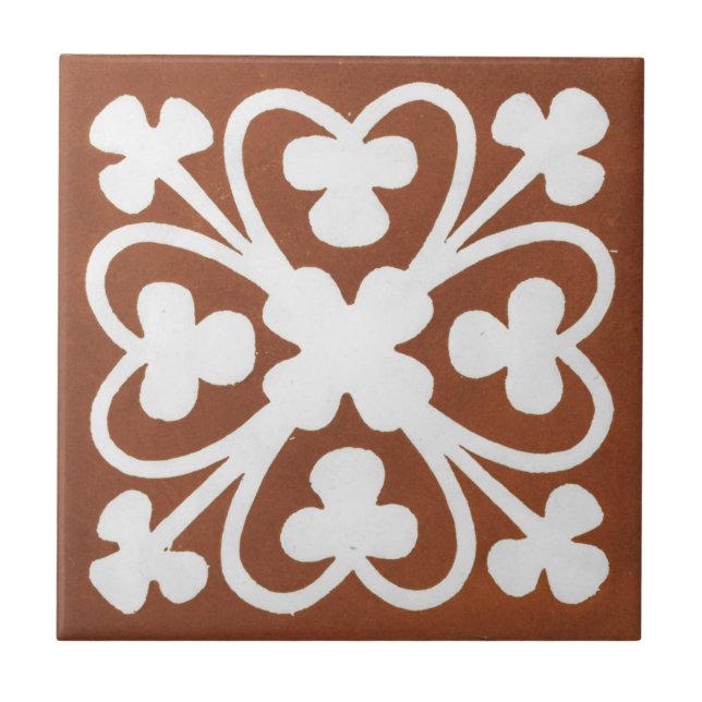 Carreau Art céramique irlandais Vintage Design Rouge (Devant)