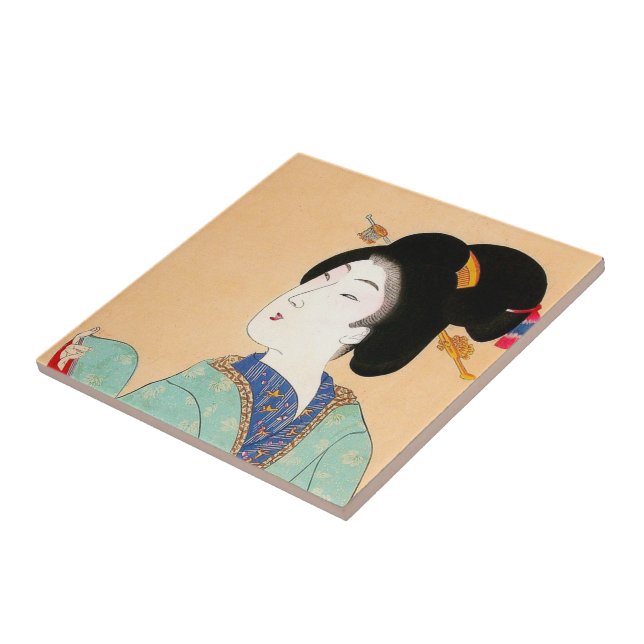 Carreau Art classique japonais oriental frais de dame de (Côté)