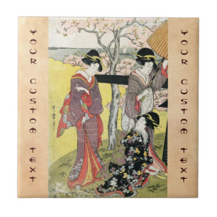 Carreau Art classique japonais oriental frais de dame de