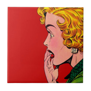 Carreau Art comique de fille vintage de roman Romance