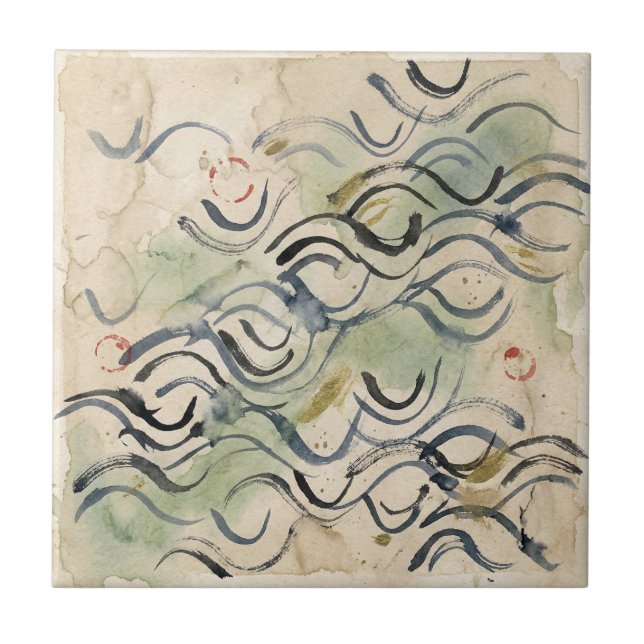 Carreau Art d'ancienne calligraphie japonaise (6) (Devant)