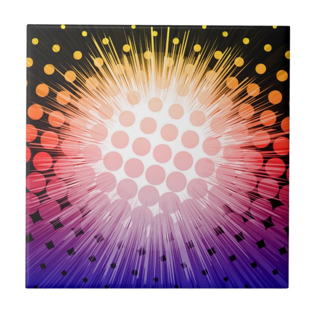 Carreau Art de bruit lumineux de superhéros (Devant)