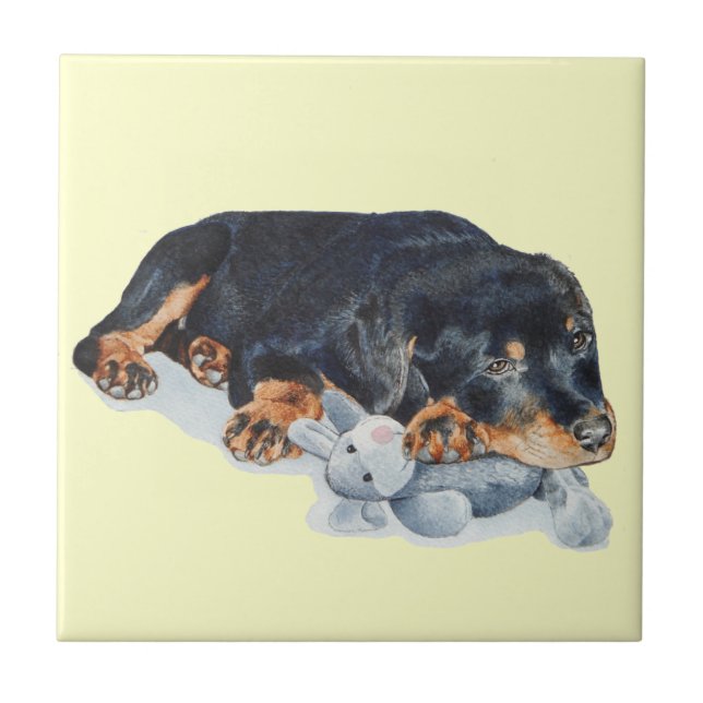 Carreau art de caresse d'ours de nounours de chiot mignon (Devant)