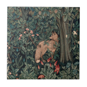 Carreau Art de faune de renard de verdure de William Morri