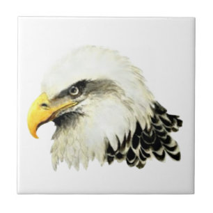Carreau Art de faune d'oiseau d'Eagle chauve d'aquarelle