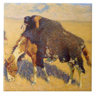 Carreau Art de Frederic Remington Indiens simulant des bis