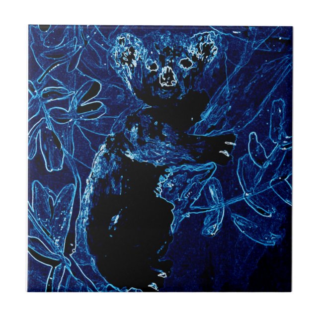 Carreau Art de la faune Koala Bear Blue (Devant)