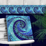 Carreau Art de la mosaïque de la vague océanique<br><div class="desc">Art de la mosaïque de la vague océanique</div>