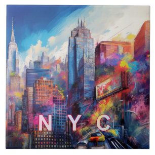 Carreau Art de la silhouette de New York City