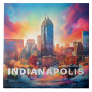 Carreau Art de la skyline d'Indianapolis