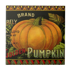 Carreau Art de l'étiquette de canette vintage, citrouille