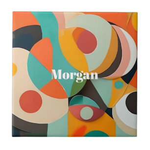 Carreau Art de monogramme ou nom de style moderne du milie