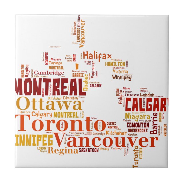 Carreau Art de mots des villes du Canada (Devant)