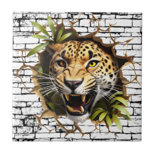 Carreau Art de mur de léopard 3D – Safari réaliste