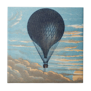 Carreau Art de nurserie vintage montgolfière ciel