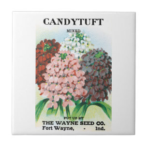 Carreau Art de pochette de graines vintage, fleurs de jard