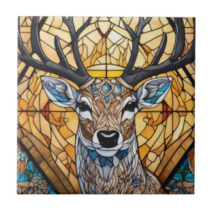 Carreau Art de verre coloré, style de cerf en verre coloré