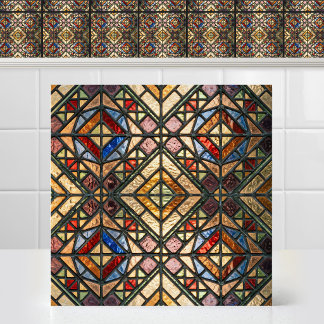 Carreau Art de verre de cathédrale diamant coloré lumineux