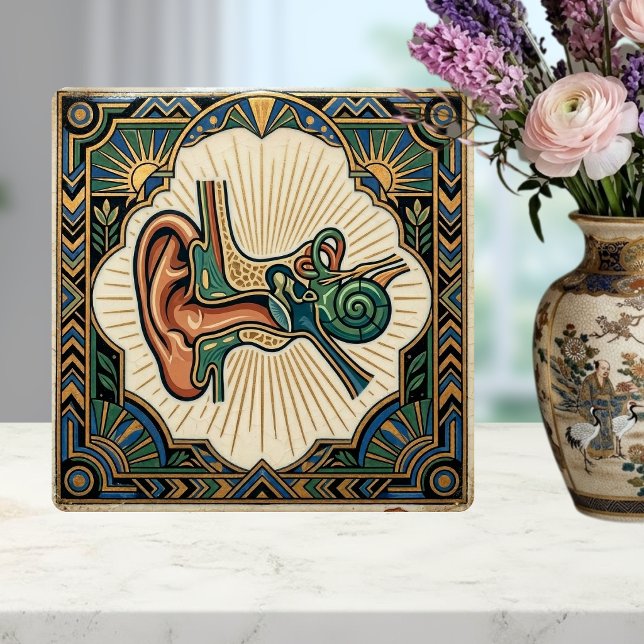 Carreau Art Deco Anatomical Ear Laryngology  (Créateur téléchargé)