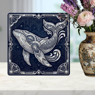 Carreau Art Déco Baleine Nacre Marine Nautilique