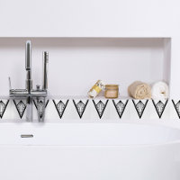 Art Déco Blanc Noir Élégant V Forme Élégante Crise