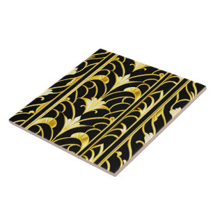 Carreau Art Déco Collection moderne d'or noir