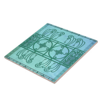 CARREAU ART DÉCO DE FANTAISIE DE RESSORT : AQUA ÉLÉGANT