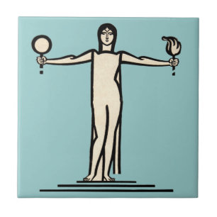 Carreau Art déco français vintage de tuile de salle de