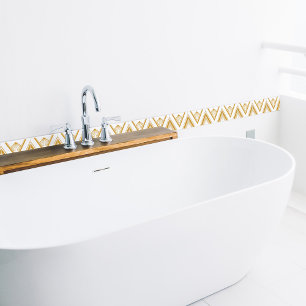 Carreau Art Déco Gold White Elegant Géométrique Crisp