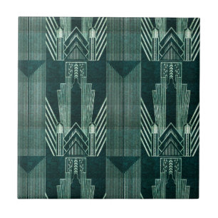 Carreau Art deco, green,black, pattern,art nouveau,vintage