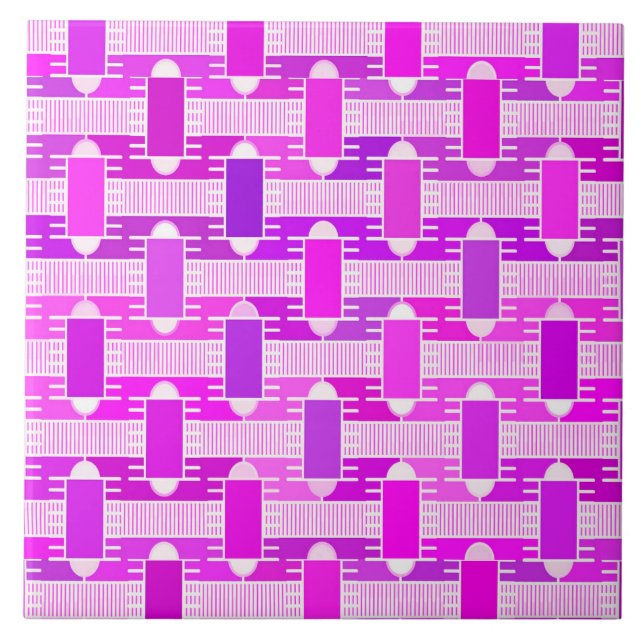 Carreau Art Déco industriel chic, violet, orchidée, lavand (Devant)