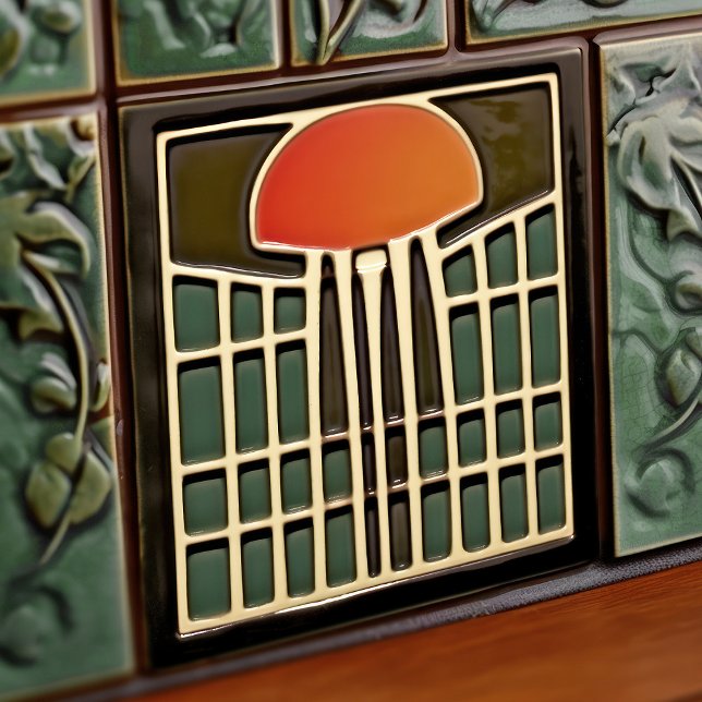 Carreau Art déco méduse Abstraite du milieu du siècle (Créateur téléchargé)