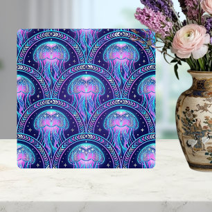 Carreau Art Déco Méduse Violet Rose Turquoise Géométrique