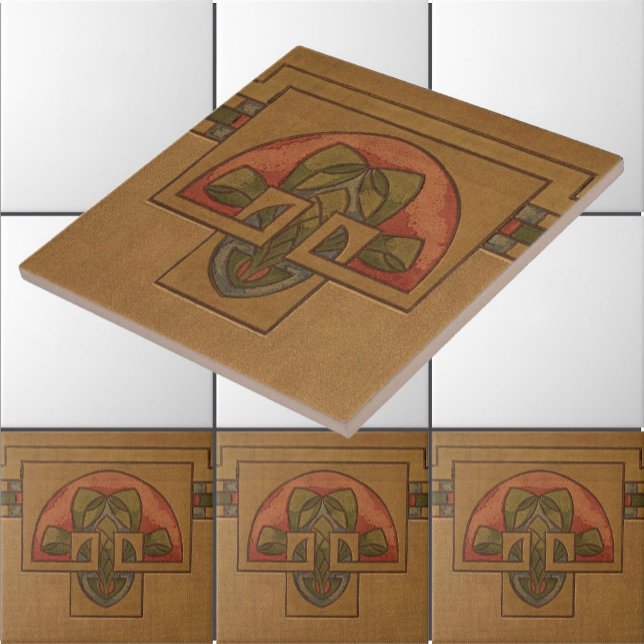 Carreau Art Déco, Mission ou Artiste Style Frise Florale (Créateur téléchargé)