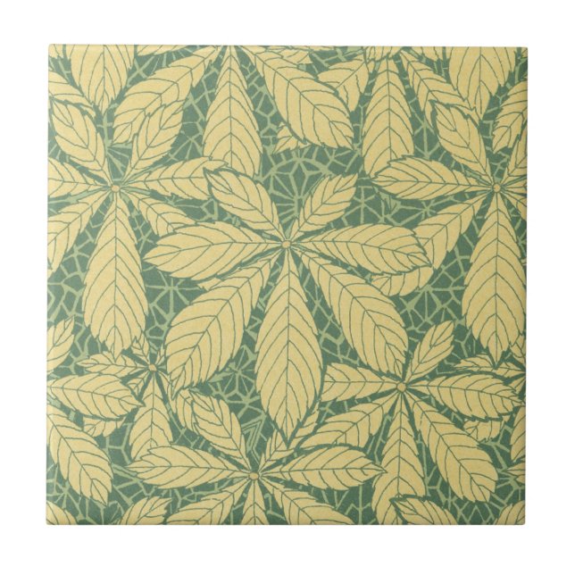 Carreau art déco nature feuilles feuillage motif art (Devant)