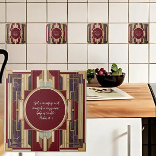 Carreau Art Déco Personnalisable Bible Verse