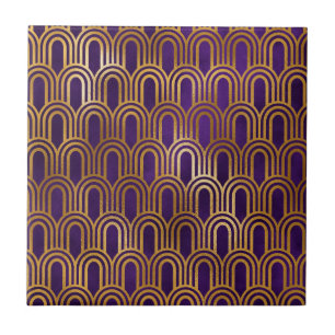 Carreau Art Déco Purple Gold Parties scintillant Arch Moti