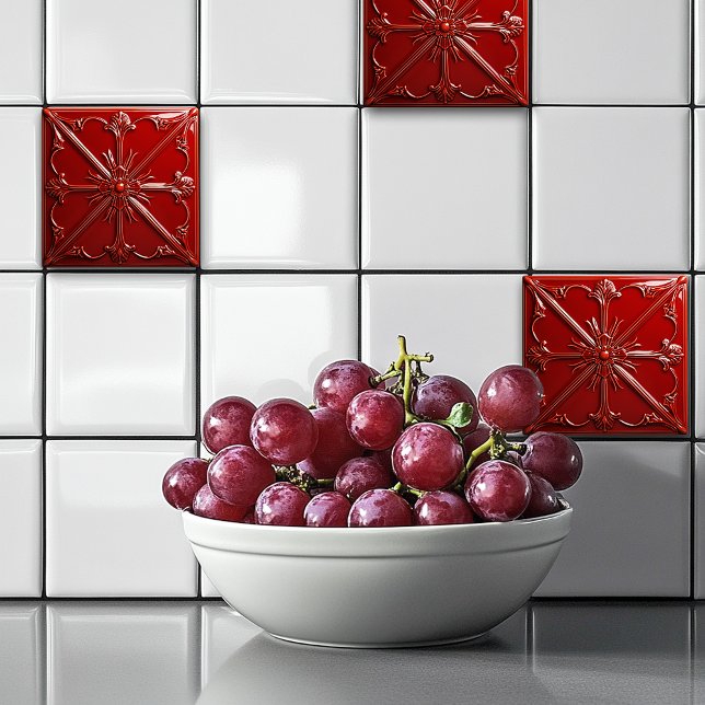 Carreau Art Déco rouge (Créateur téléchargé)