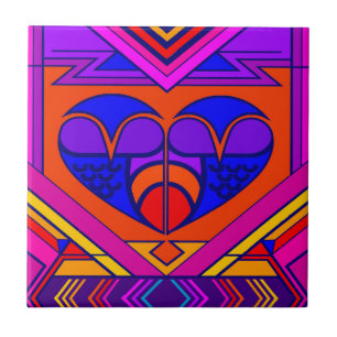 Carreau Art Déco Saint Valentin Coeur