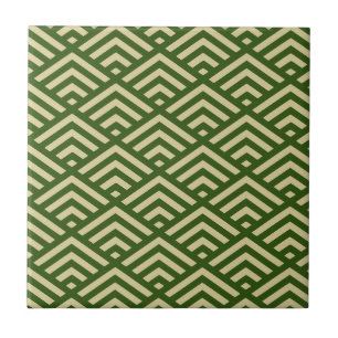 Carreau Art Déco Vert foncé - Grand Motif Diamant