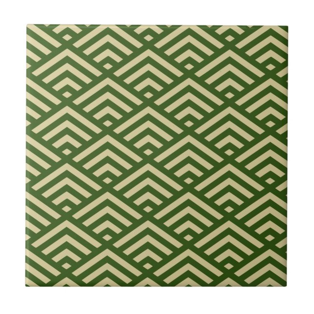 Carreau Art Déco Vert foncé - Grand Motif Diamant (Devant)