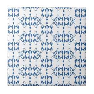 Carreau Art décoratif blanc et bleu Géométrie déco