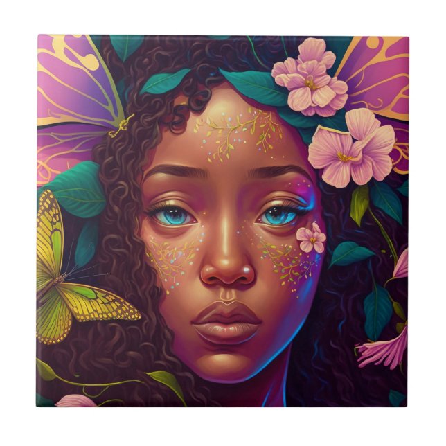 Carreau Art d'Imaginaire Fée Noire Africain (Devant)