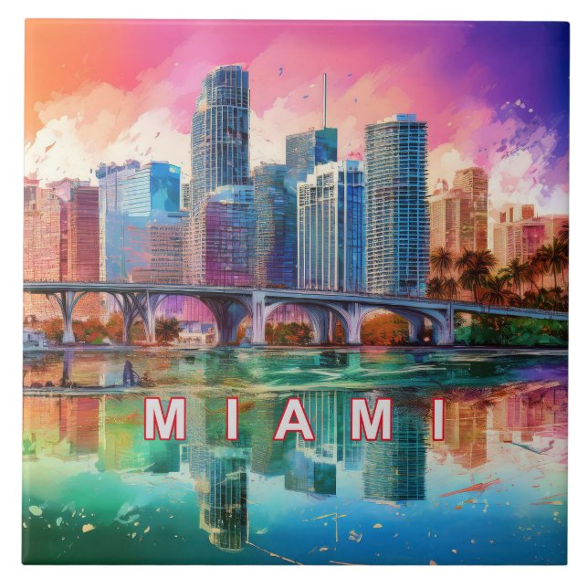 Carreau Art du panorama de Miami  (Devant)