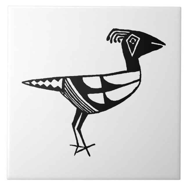 Carreau Art du Sud-Ouest Mimbres Ancien Oiseau de poterie (Devant)
