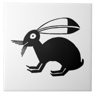 Carreau Art du Sud-Ouest Mimbres antique Poterie Rabbit