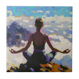 Carreau Art du Yoga : Beauté Équilibrée (Peinture à l'Huil